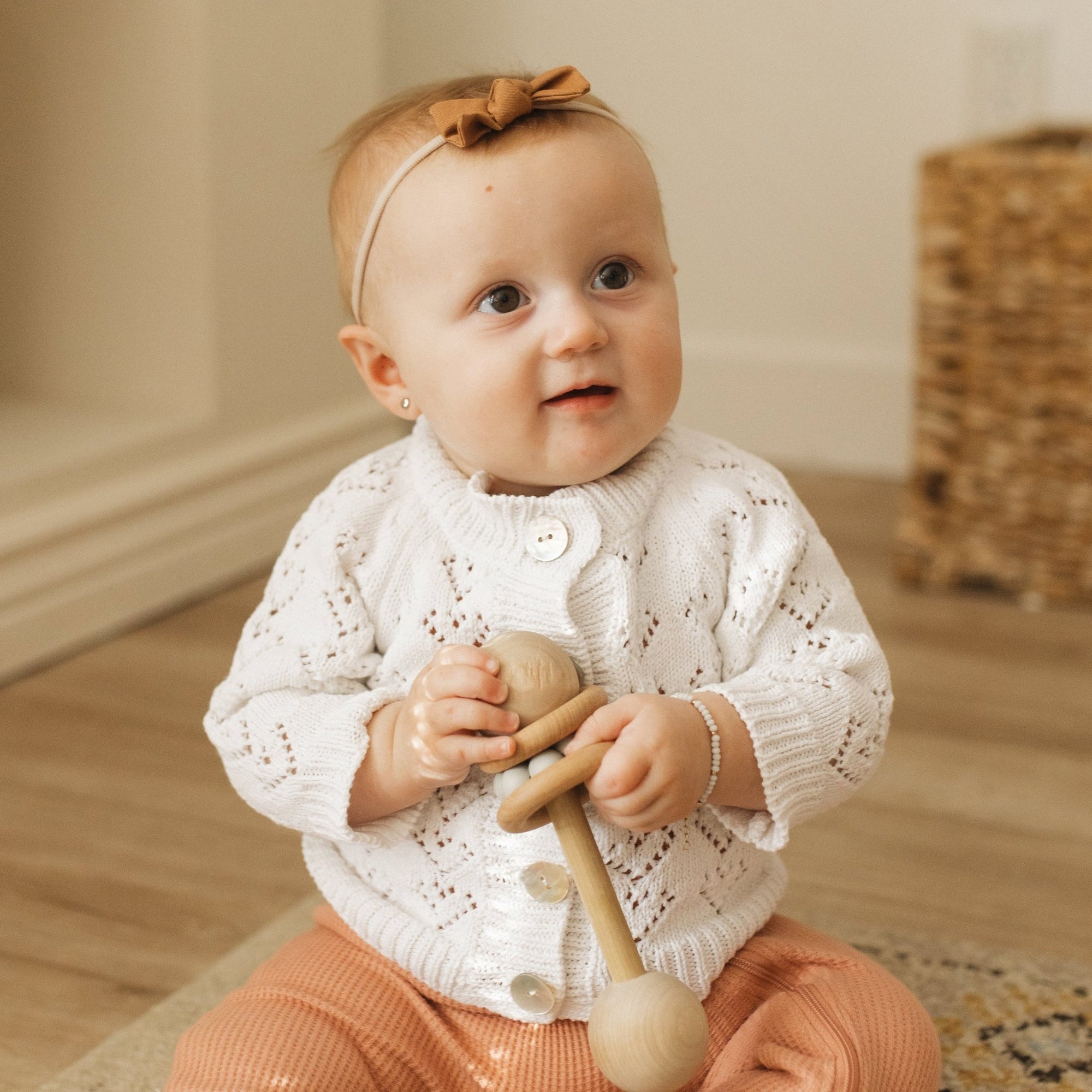 Heart Lace White Cardigan Sweater Baby & Toddler - Sweaters