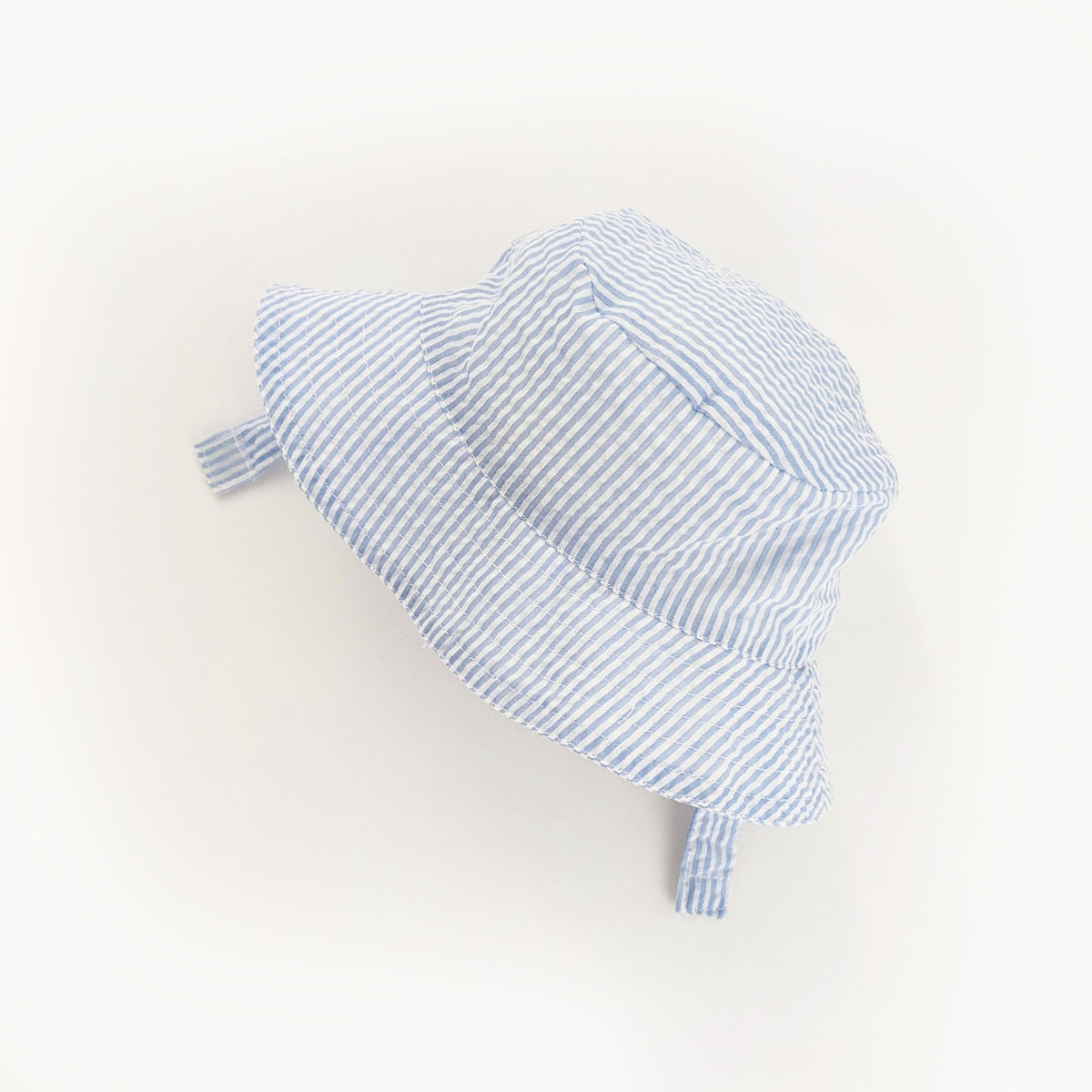 Light Blue Stripe UPF 25+ Seersucker Bucket Hat - Sunhat