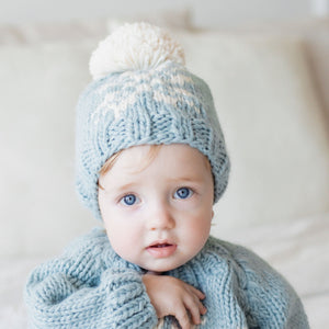 Snowflake Surf Blue Beanie Hat for Baby & Kids - Beanie Hats