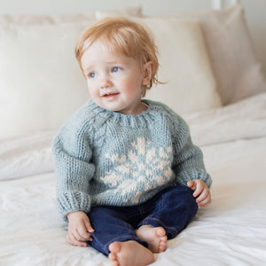 Snowflake Surf Blue Crew Neck Sweater for Baby & Toddler - Sweaters