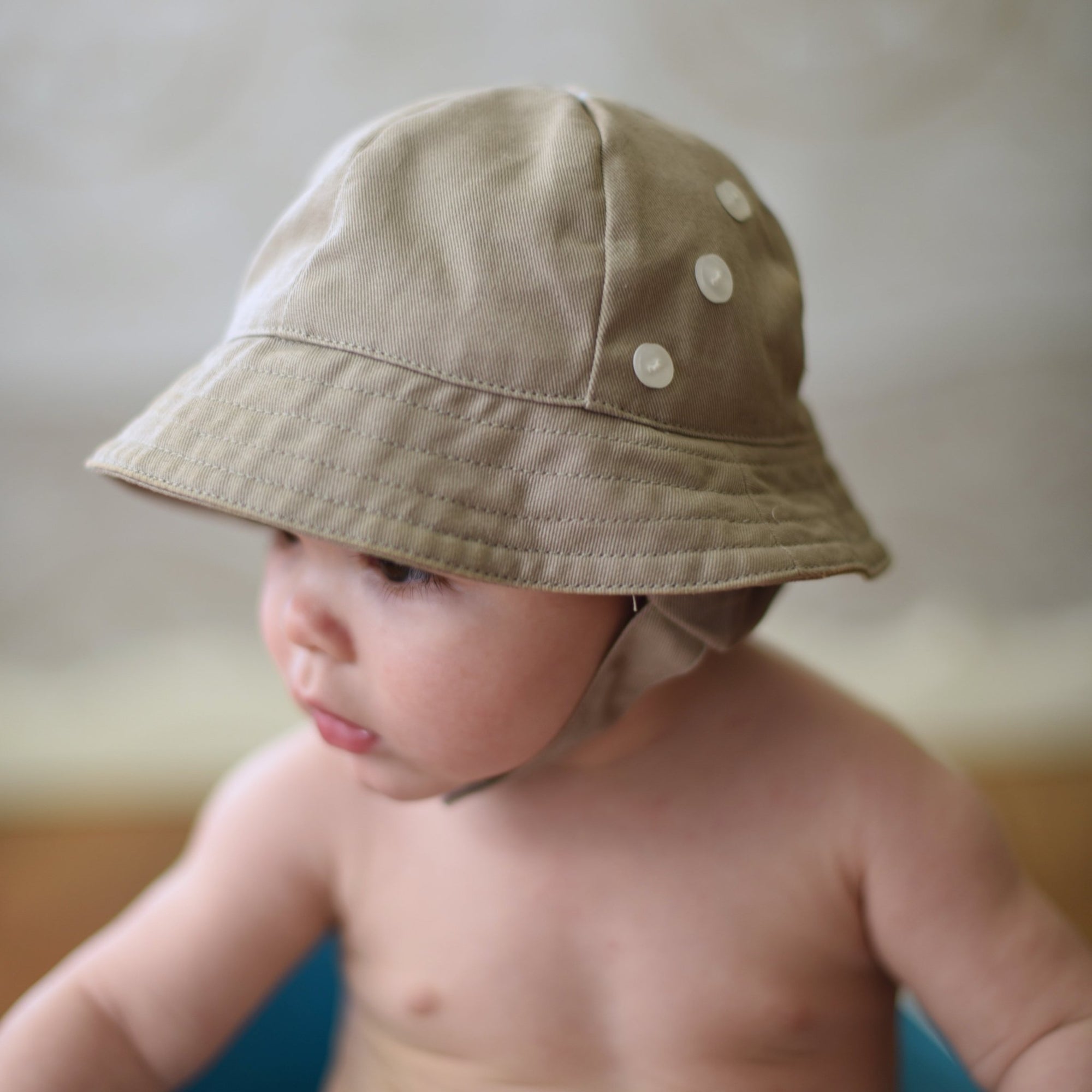 Tyrolean Sand UPF 50+ Hat with Chinstrap for Babies and Toddlers - Sunhat