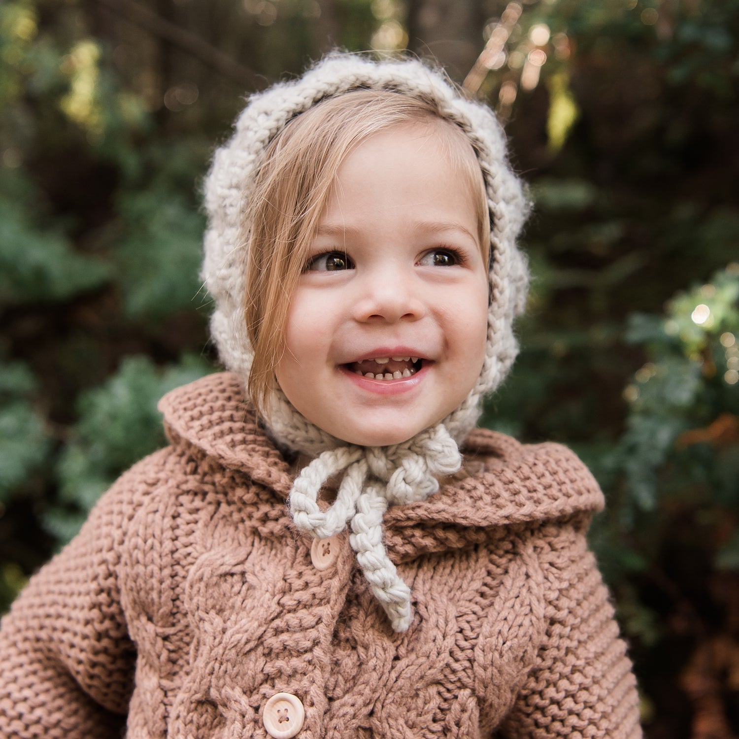 Aspen Oatmeal Cable Knit Bonnet for Babies, Toddlers & Kids - Beanie Hats