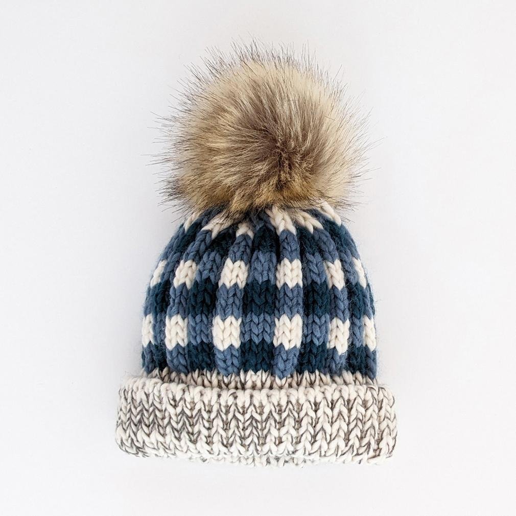 Atlantic Buffalo Check Pom Pom Beanie Hat - Beanie Hats