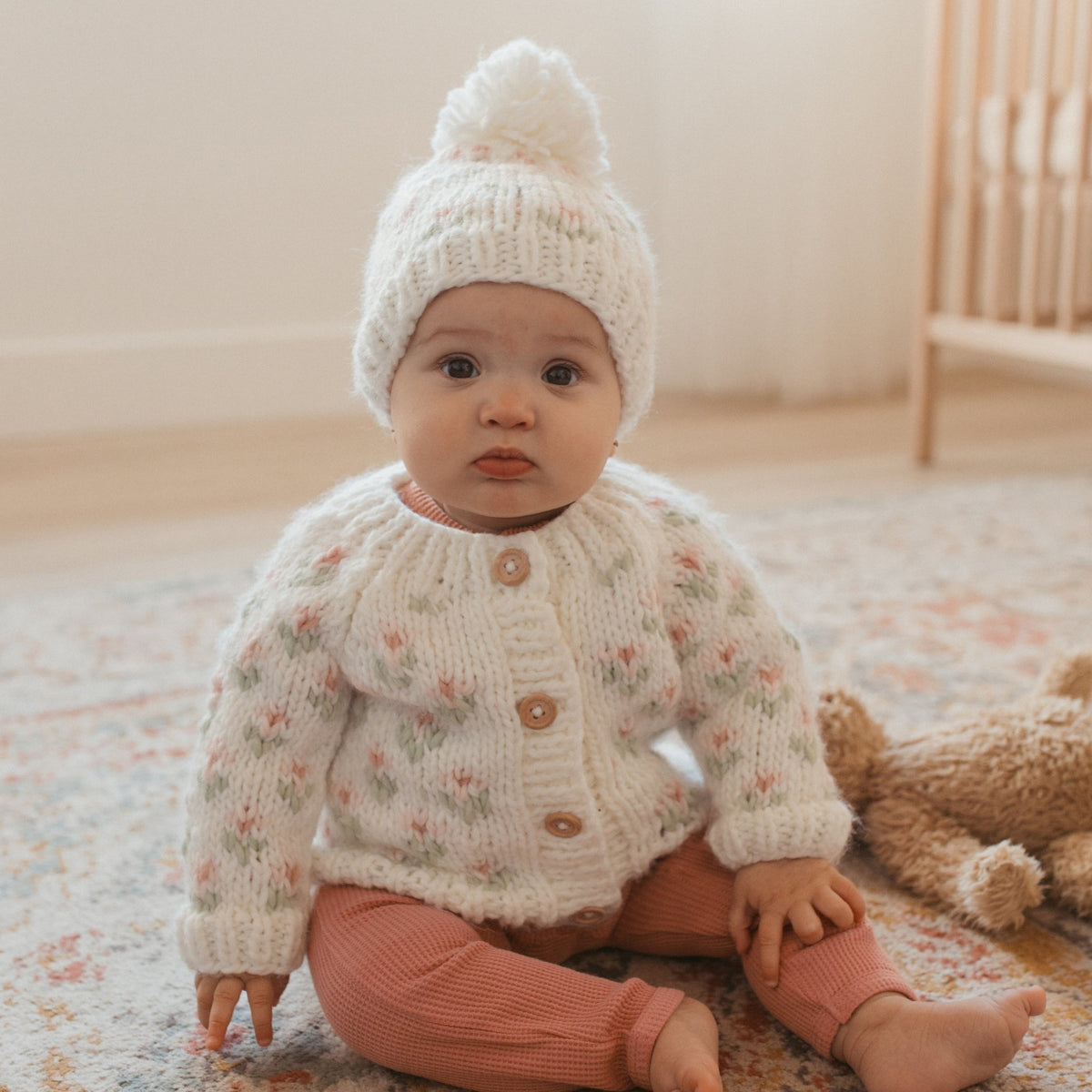 Infant Toddler Sweaters Handknit Cardigans Huggalugs Tagged White