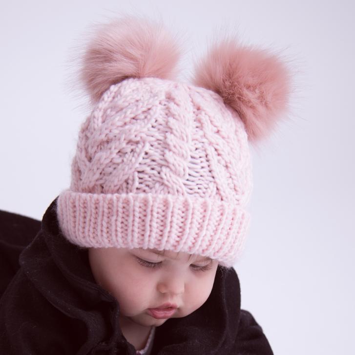 Blush Pink Fluffer Beanie Hat - Beanie Hats