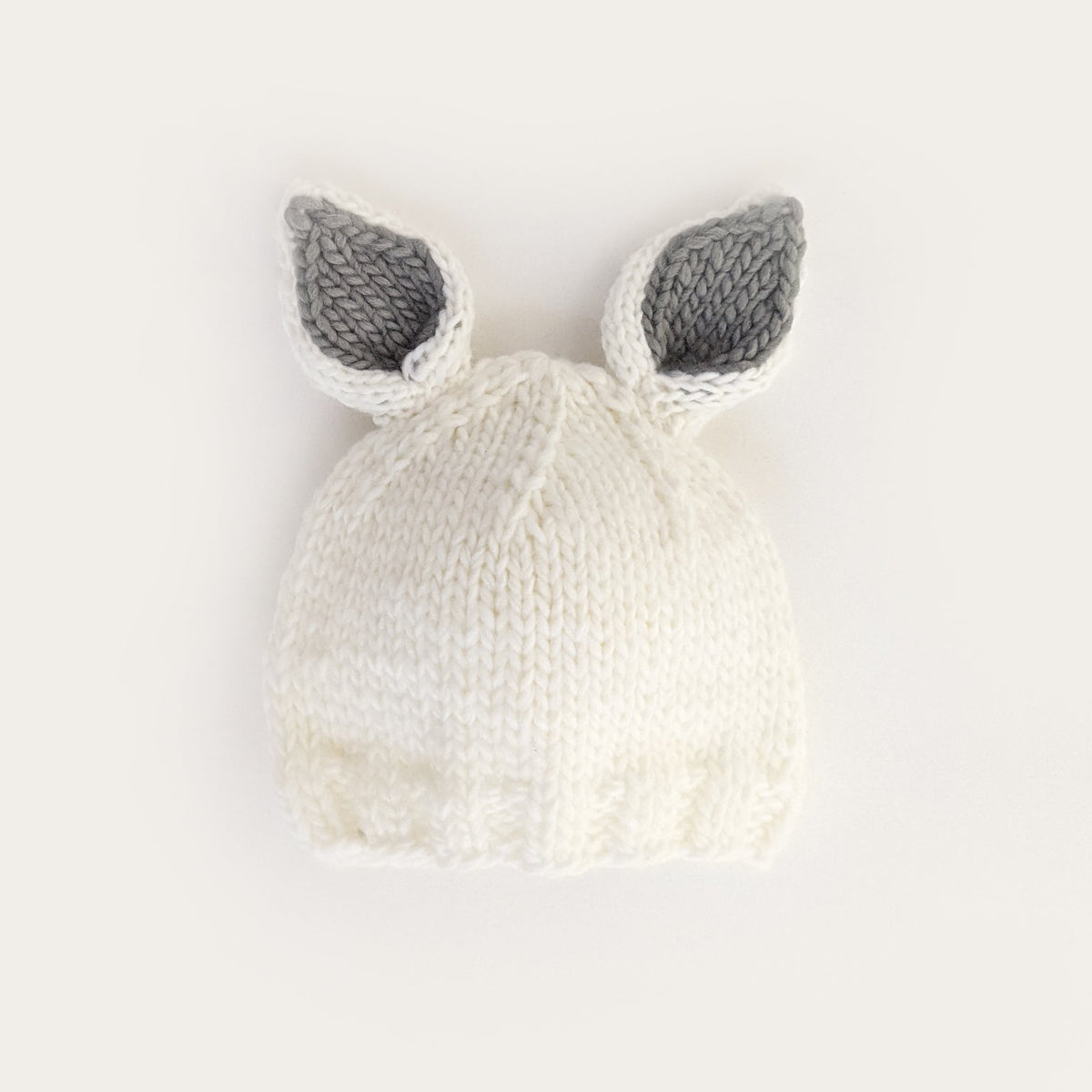 Bunny Ears White with Grey Beanie Hat Ships 1/1-1/30 - Beanie Hats