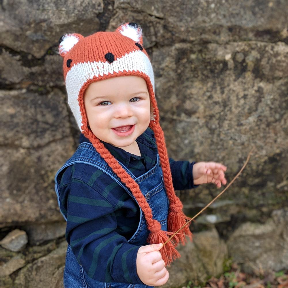 Fox Earflap Beanie Hat - Beanie Hats