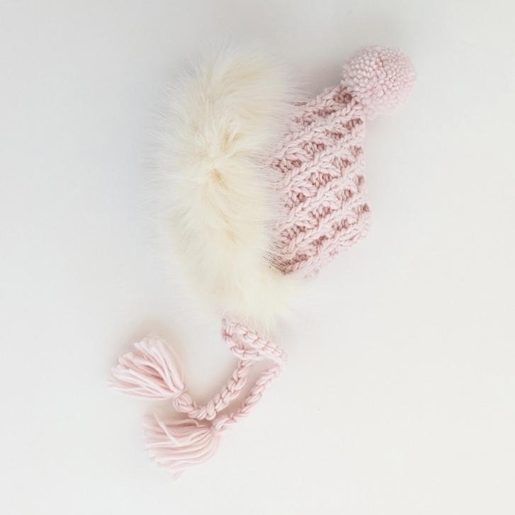 Fur Bonnet in Blush Pink for Babies, Toddlers &amp; Kids - Beanie Hats