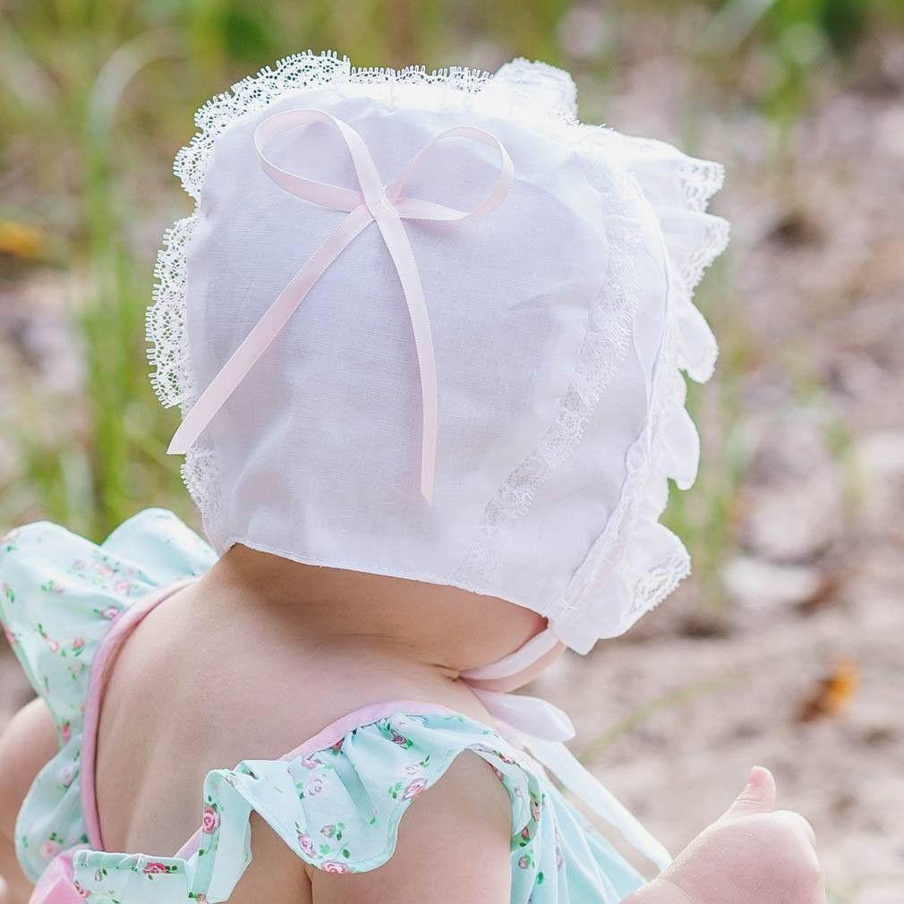 Girls Pink Ribbon Bonnet - bonnets