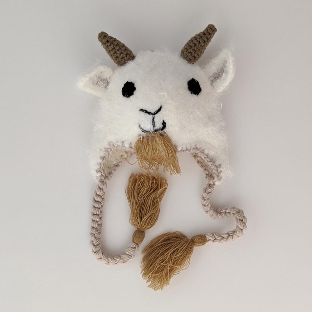 Goat Earflap Beanie Hat - Beanie Hats