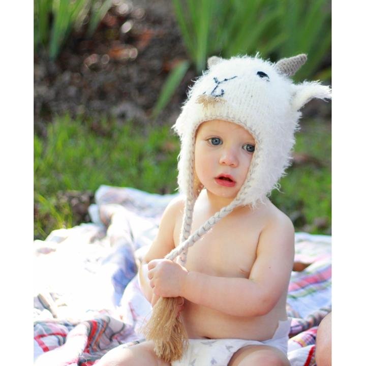 Goat Earflap Beanie Hat - Beanie Hats