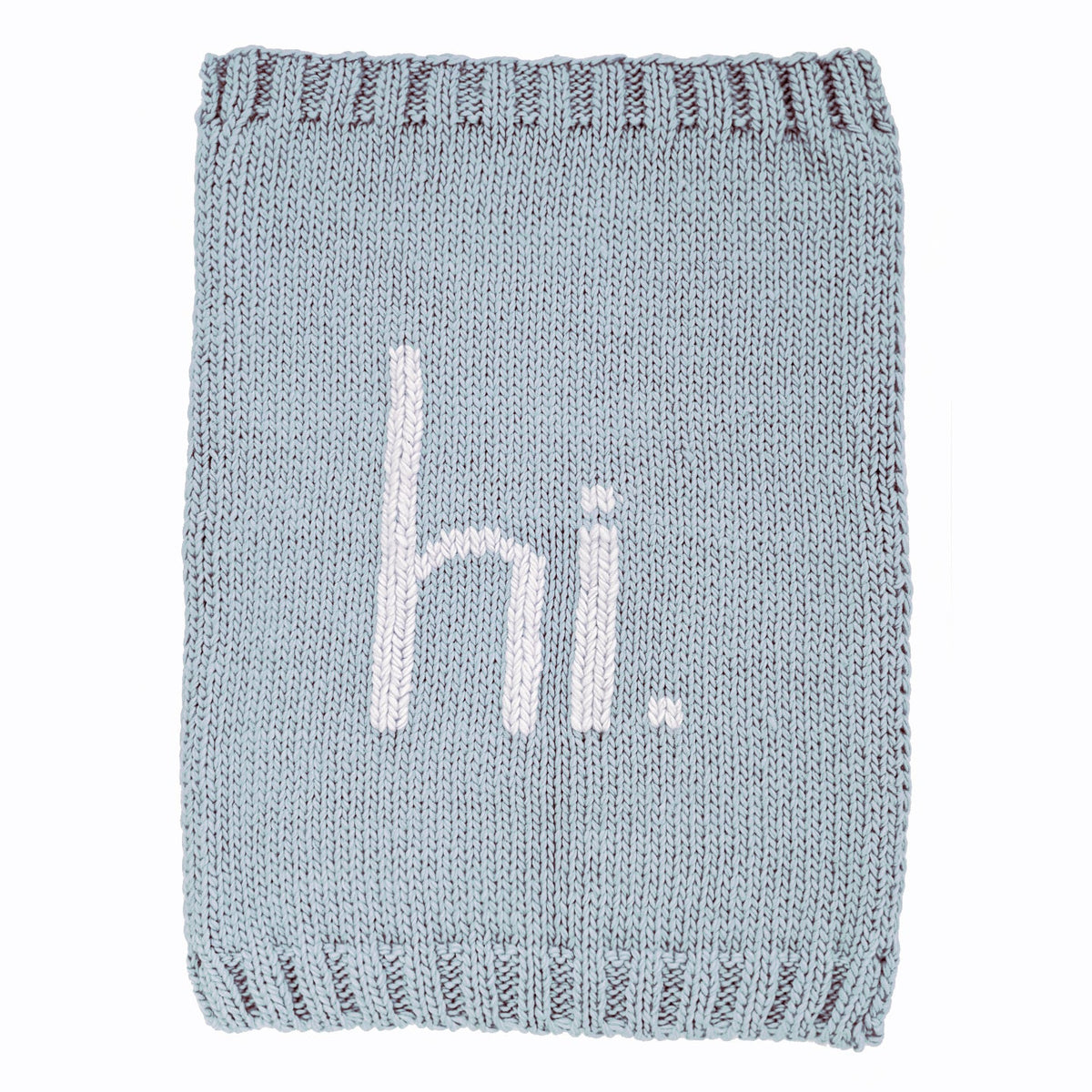 hi. Hand Knit Blanket Surf Blue - Swaddling &amp; Receiving Blankets