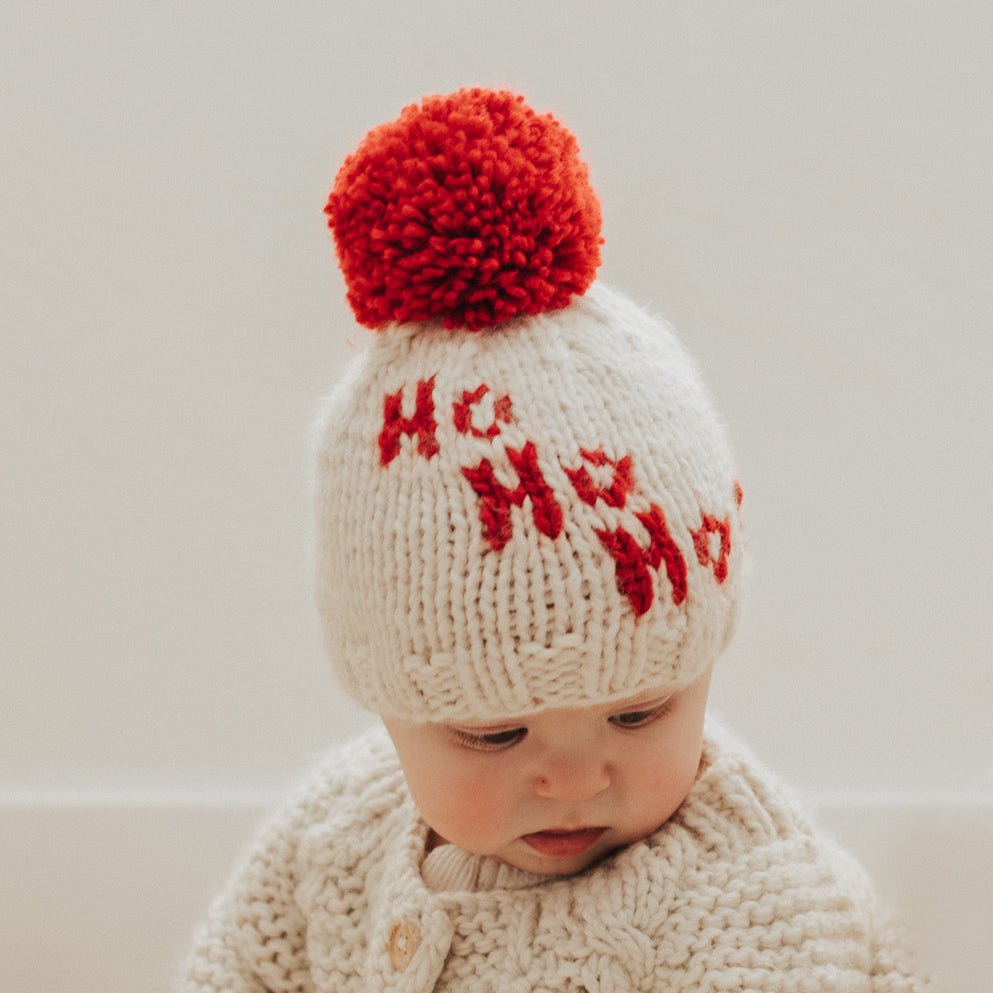 Ho Ho Ho! Hand Knit Beanie Hat - Beanie Hats