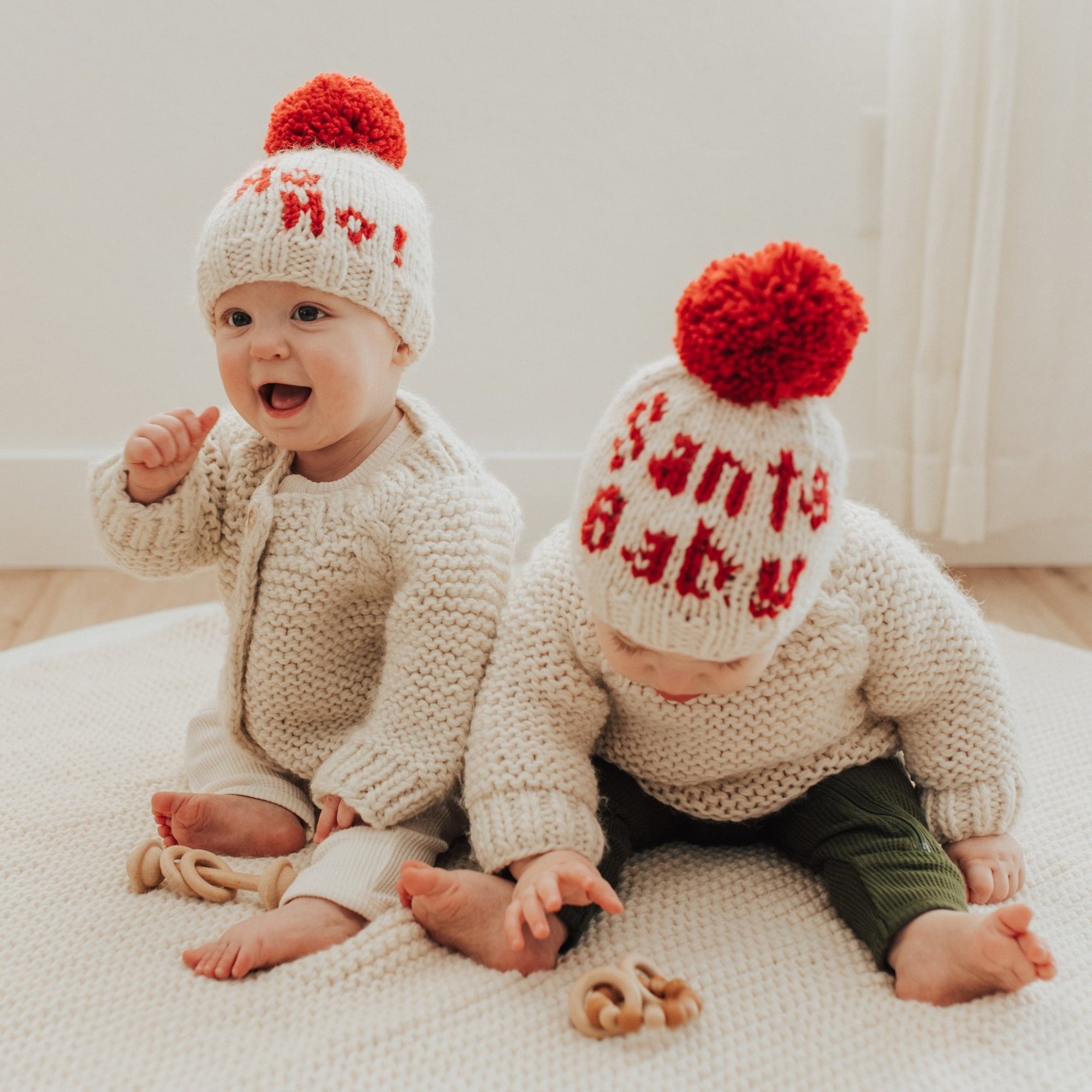 Ho Ho Ho! Hand Knit Beanie Hat - Beanie Hats