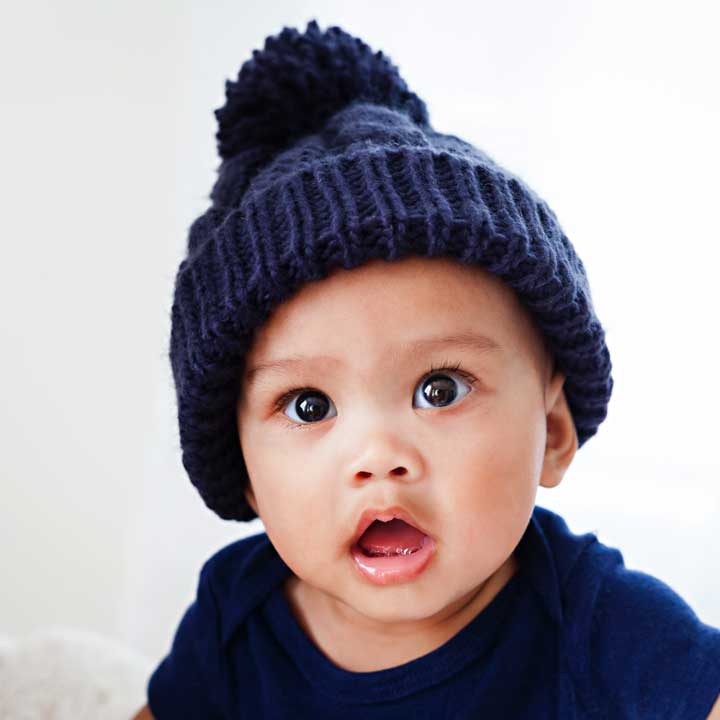 Indigo Cable Knit Beanie Hat for Babies thru Adults Huggalugs