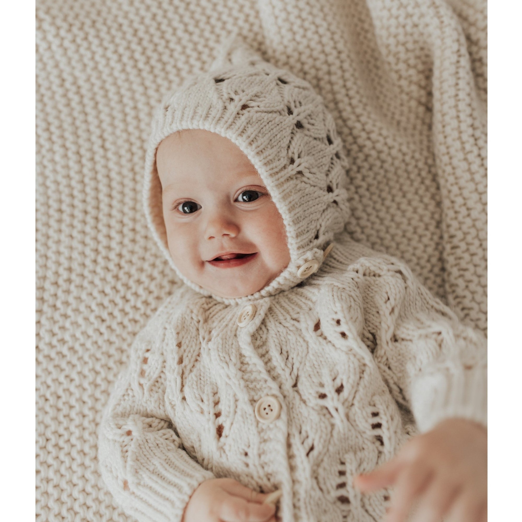 Leaf Lace Bonnet Natural - Beanie Hats