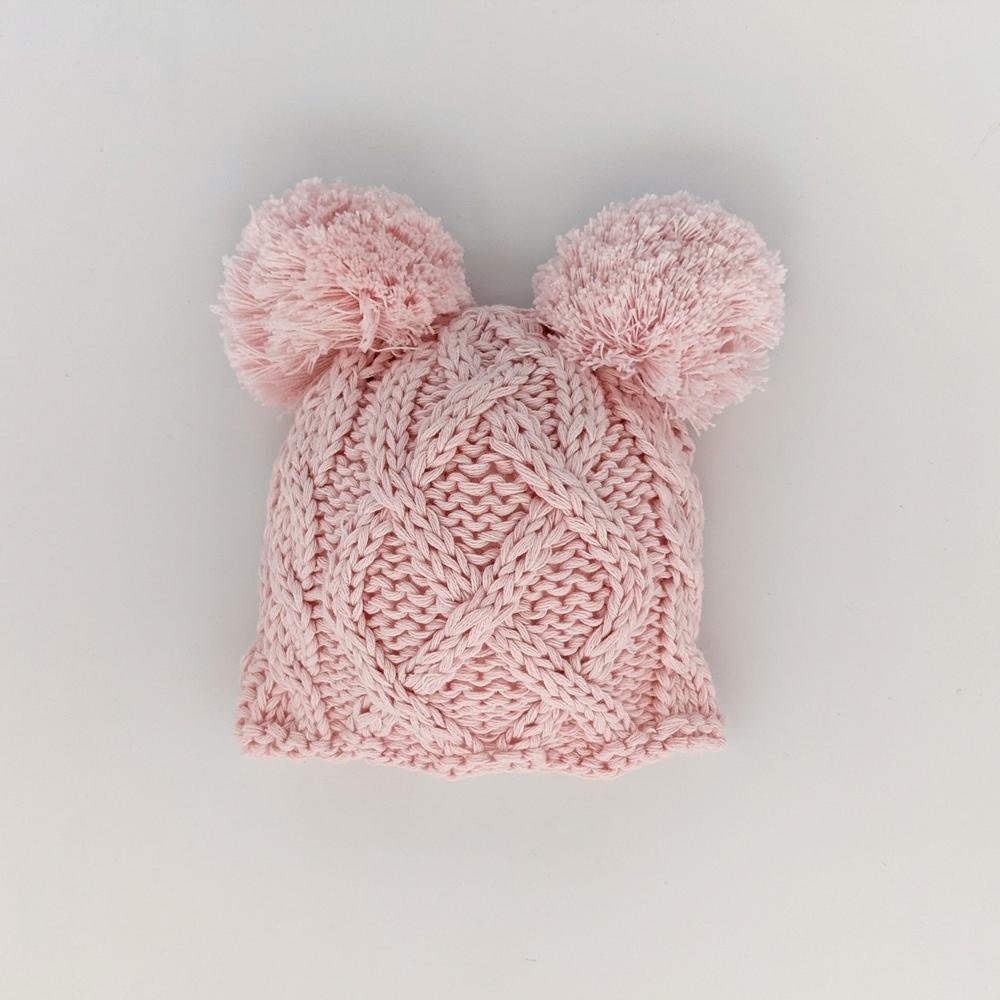 Baby pom pom hat pink fashion