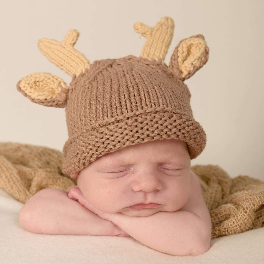 Newborn Buck Beanie Hat - Newborn Knits