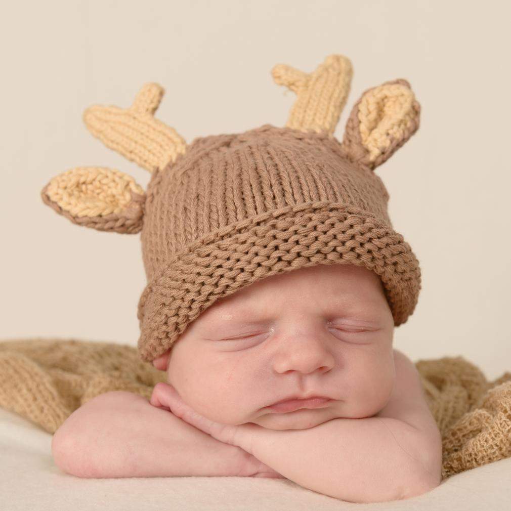 Newborn Buck Beanie Hat - Newborn Knits