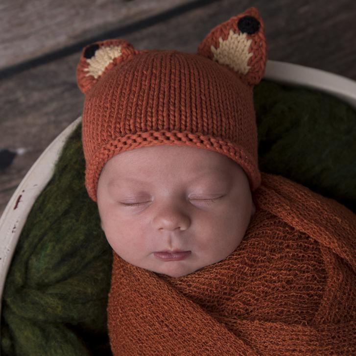 Newborn Fox Beanie Hat - Newborn Knits