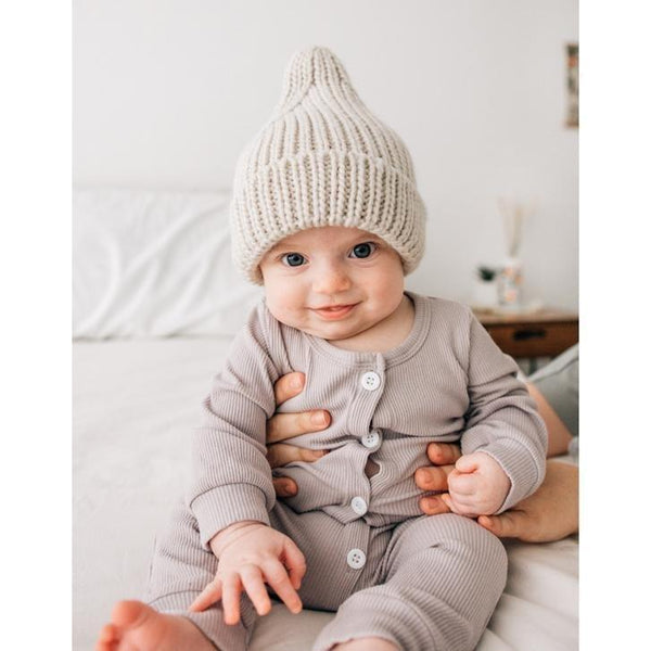 Black Bear Knit Beanie Hat | Huggalugs 0-6 Months