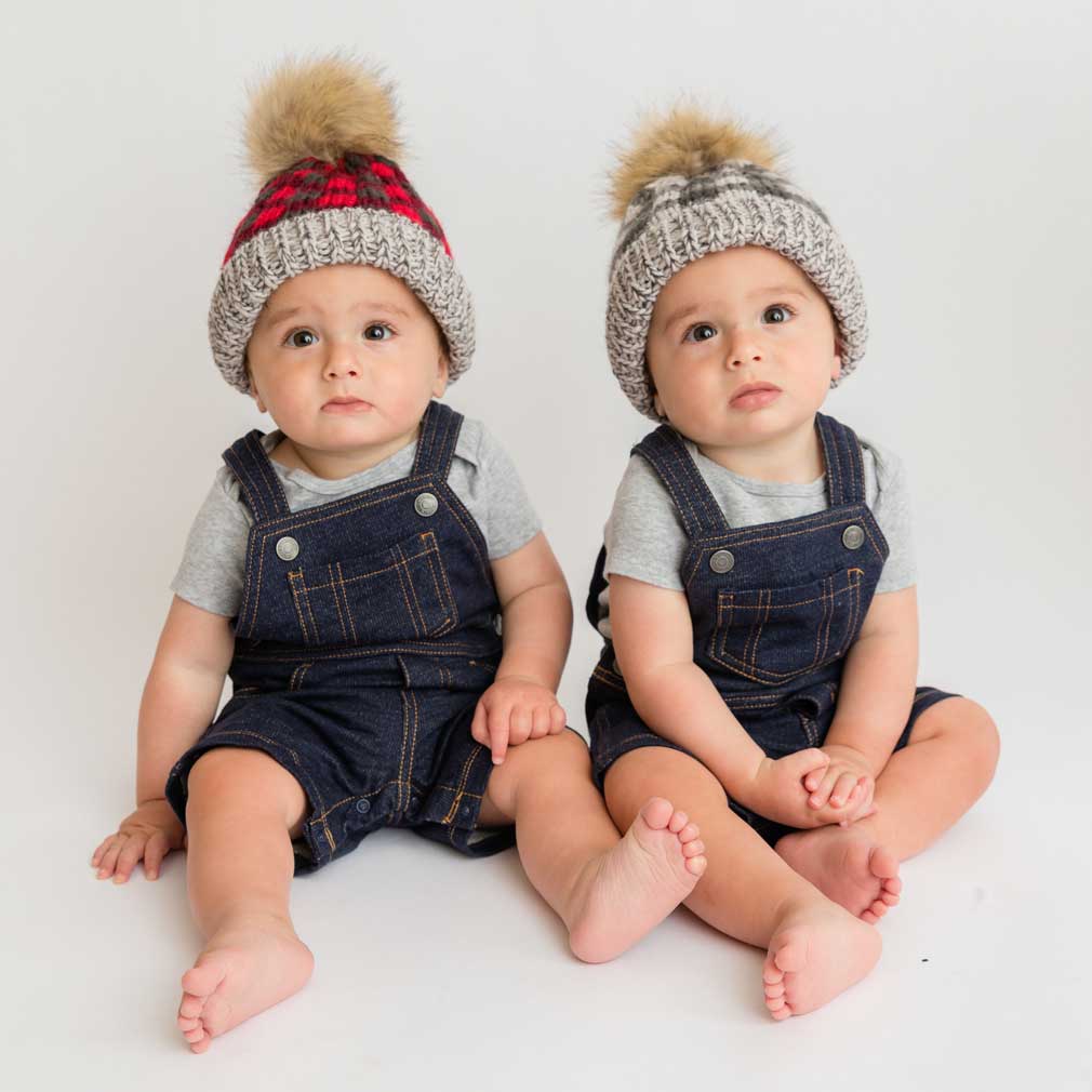 Red Buffalo Check Pom Pom Beanie Hat - Beanie Hats