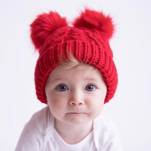 Red Fluffer Beanie Hat for & - Kids Babies, Toddlers Huggalugs