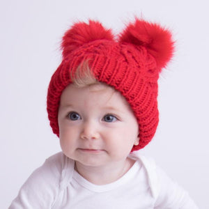- Kids Fluffer Hat Toddlers for & Red Huggalugs Beanie Babies,