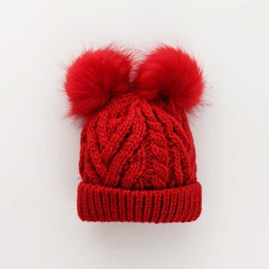Red Fluffer - Huggalugs for Beanie Toddlers Babies, Hat Kids 
