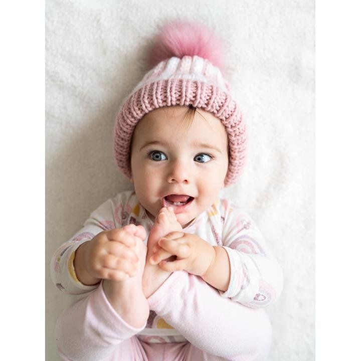 Baby girl knitted bobble hat online