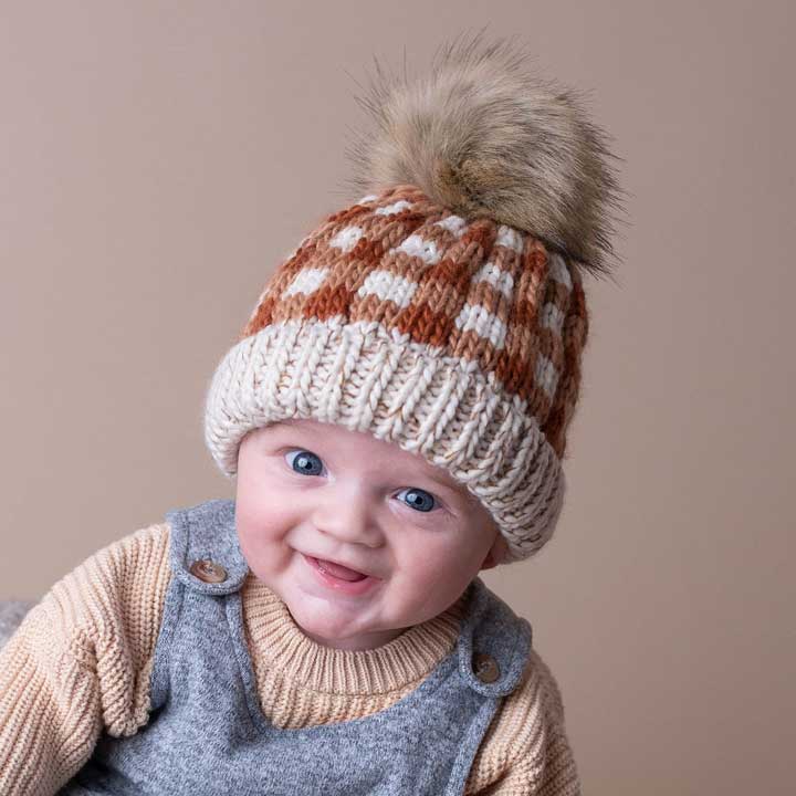 Sienna Buffalo Check Pom Pom Beanie Hat - Beanie Hats