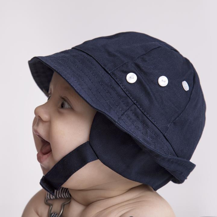 Baby boy shops sun hat with strap