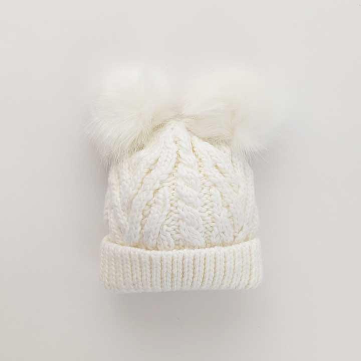 Winter White Fluffer Beanie Hat for Babies, Toddlers & Kids - Huggalugs