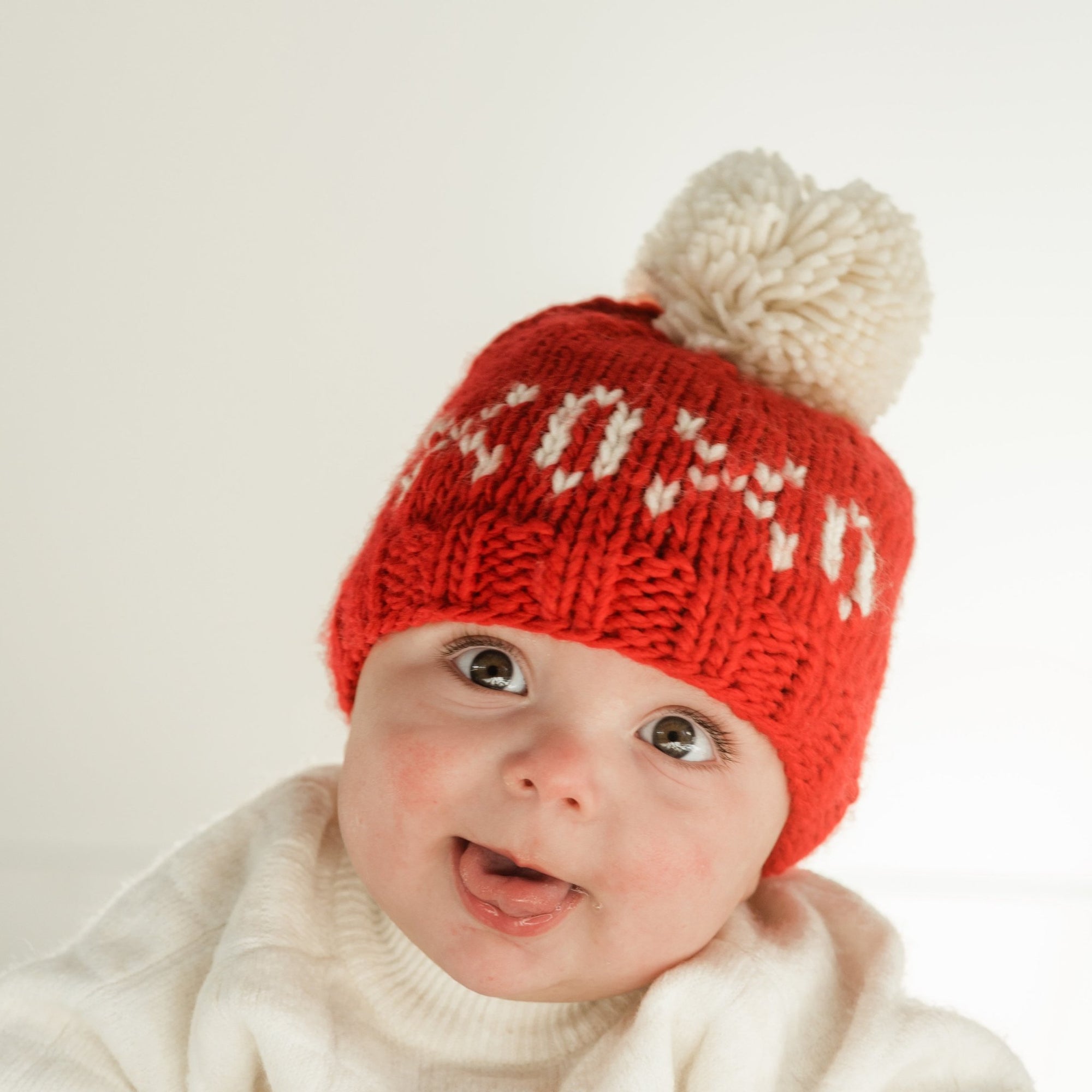 XOXO Red Valentine's Day Hand Knit Beanie Hat - Beanie Hats